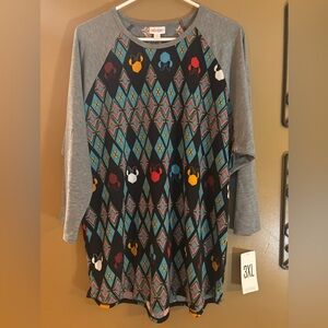 Disney Lularoe Randy Raglan Top NWT Size 3XL